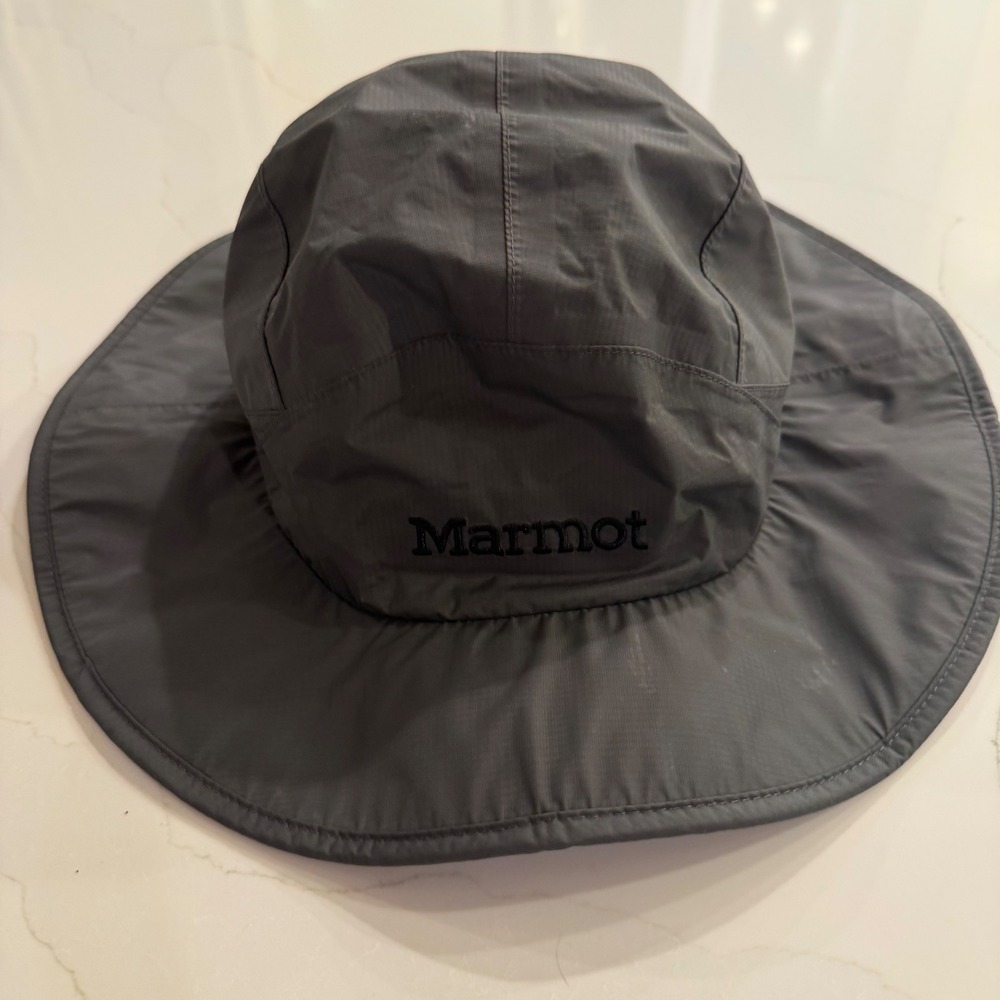 Marmot Precip Safari Hat Gray Nylon Waterproof Sun Bucket Hat XL XXL Mens